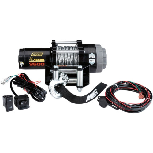 PartzBiz HD: 4408854-Moose 3500 LB Aggro UTV & ATV Winch Wire Rope w/ Dash Switch 104308