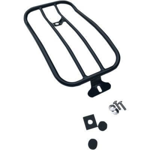 PartzBiz HD: 4408842-Motherwell Gloss Black 12" x 7" Solo Luggage Rack Harley M8 Softail FLSL 18-Up 1510-0413 15100413