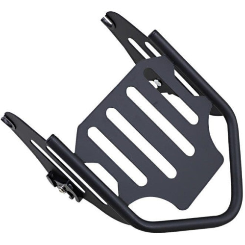 PartzBiz HD: 4408805-Motherwell Gloss Black Quick Detachable 2-Up Luggage Rack Harley Touring 09-Up