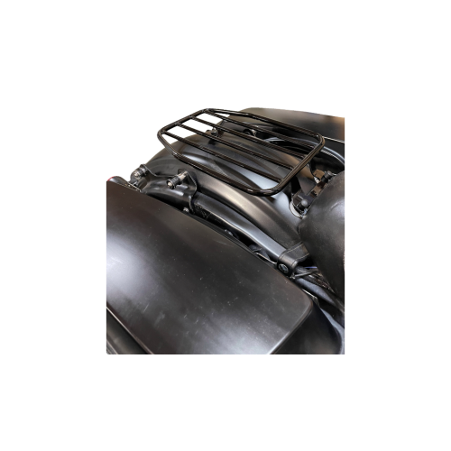 PartzBiz HD: 4408807-Motherwell Gloss Black Solo Rigid Mount Luggage Rack for Harley Touring 09-22 | MWL-462-GB