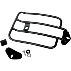 PartzBiz HD MWL-216B - Motherwell Matte Black 11" x 6" Solo Luggage Rack Harley Sportster XL 04-15 | MWL-216B