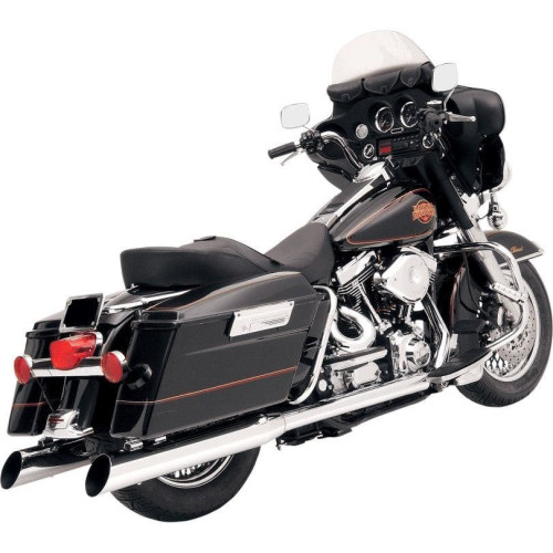 PartzBiz HD: 4408681-Bassani Chrome Slant Cut Slash Up 4" Slip-On Mufflers 2" Baffle Harley 95-16 | FLH-529 PartzBiz HD: 4408681-Bassani Chrome Slant Cut Slash Up 4" Slip-On Mufflers 2" Baffle Harley 95-16 | FLH-529
