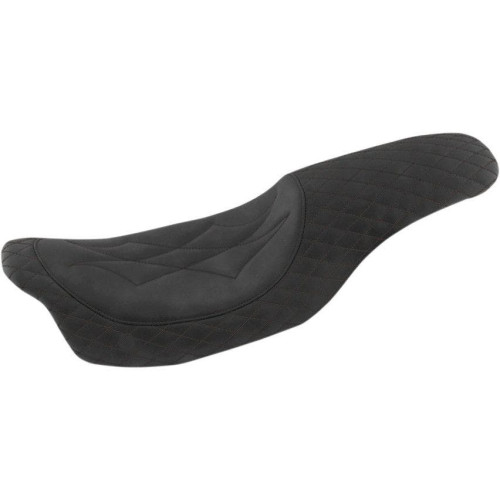 PartzBiz HD: 4408662-Mustang 74111 Black Diamond Stitch Revere Journey 2-Up Seat Harley FLH/T 08-Up