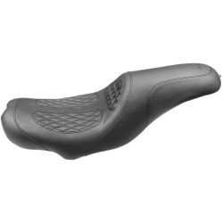 PartzBiz HD MD75224 - Mustang Seats Black Fastback Dave Perewitz Signature Seat Harley FLHT/R/X 08-23 FLHT FLHR FLTR FLHX  davidson electra road street glide king custom chopper touring comfort best for 0801-1172 08011172 486978 75224