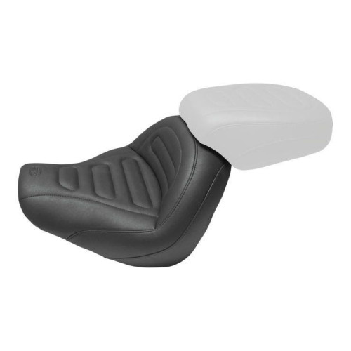 PartzBiz HD: 4408615-Mustang 75887 Black Trapezoid Stitch Solo Seat 2018-23 Harley Softail Fat Bob FXFB