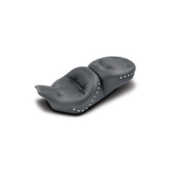 PartzBiz HD MD76037 - Mustang Regal Style Chrome Studded One Piece Ultra Touring FLH/T Seat 08-17  | 76037