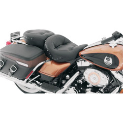 PartzBiz HD MD76038 - Mustang Regal Style Black Studded One Piece Ultra Touring FLH/T Seat 08-17  | 76038