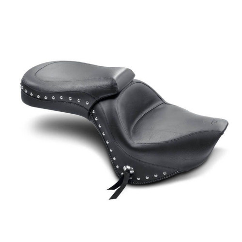 PartzBiz HD: 4408630-Mustang 76126 Black Chrome Studded One Piece Touring Seat Backrest 06-18 VN900 489301 0810-0508 08100508