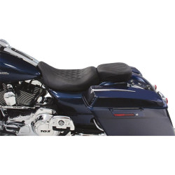 PartzBiz HD MD76694 - Mustang 76694 Black Diamond Stitch Wide Low Tripper Solo Seat 08-23 Harley FL 0801-0741 08010741 489265