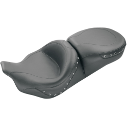 PartzBiz HD MD76039 - Mustang 79039 Smooth Style Black Studded One Piece Ultra Touring FLH Seat 08-Up