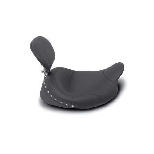 PartzBiz HD: 4408562-Mustang Wide Chrome Studded Solo Seat w/ Removable Backrest Harley 08-23 FLH/FLT | 79602 PartzBiz HD: 4408562-Mustang Wide Chrome Studded Solo Seat w/ Removable Backrest Harley 08-23 FLH/FLT | 79602