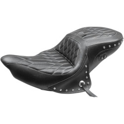 PartzBiz HD MD79664WT - มัสแตง 79664WT Black Concho / Diamond Heated 2-Up Seat Indian Roadmaster 16-Up