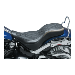 PartzBiz HD MD75836 - Mustang Daytripper Black Vinyl Double Helix Stitch Seat for 18-21 FLFB/FLFBS | 75836