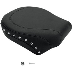 PartzBiz HD MD75095 - Mustang Seat Wide Chrome Studded Rear Seat Only for Harley 00-05 FXST 00-07 | 75095