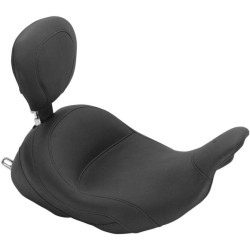 PartzBiz HD MD79910 - ที่นั่ง Mustang สีดำ Vintage Lowdown Solo Seat พร้อมพนักพิงคนขับ Harley FL 08-19 | 79910