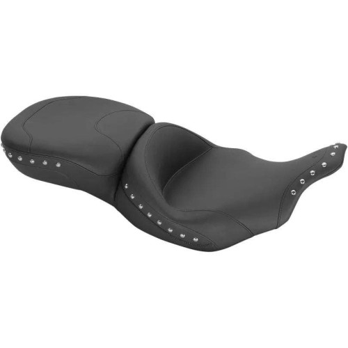 PartzBiz HD: 4408455-Mustang Seats Super Touring Chrome Studded Seat for Harley FLHT FLTR 97-07 | 76970