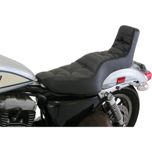 PartzBiz HD: 4408456-Mustang Seats Throwback 2 Up Retro Old School Seat for Harley Sportster XL 04-16 | 75126 PartzBiz HD: 4408456-Mustang Seats Throwback 2 Up Retro Old School Seat for Harley Sportster XL 04-16 | 75126