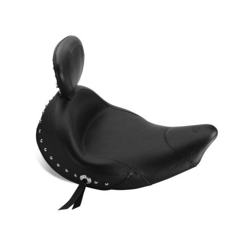 PartzBiz HD: 4408412-Mustang 79762 เบาะเดี่ยวแบบ Studded Wide Touring Solo พร้อมพนักพิง 14-18 Indian Chief 0810-1632 08101632 486054