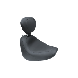 PartzBiz HD MD79336 - Mustang Wide Tripper Solo Black Vintage Harley Seat W/พนักพิง 18-23 FXFB/FXFBS | 79336
