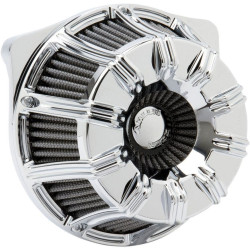 PartzBiz HD AN18-942 - Arlen Ness Chrome Inverted Series 10-Gauge Stage 1 เครื่องฟอกอากาศ Harley 99-15 T/C | 18-942
