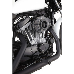 PartzBiz HD AN18-935 - Arlen Ness Inverted Bevelled Black Cut Stage 1 เครื่องฟอกอากาศ Harley Twin Cam 99-15 | 18-935