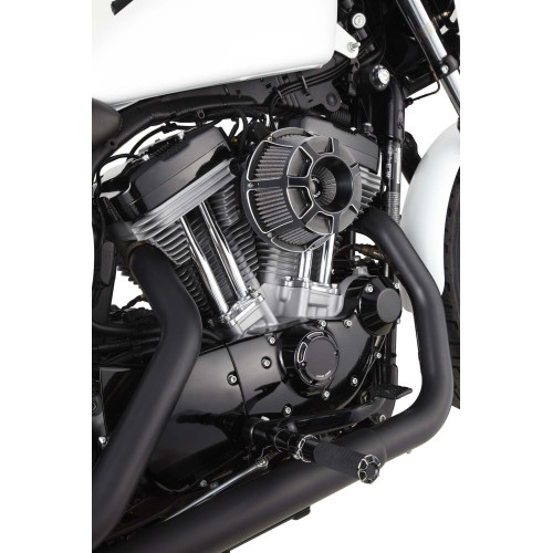PartzBiz HD: 4408198-Arlen Ness Inverted Bevelled Black Cut Stage 1 Air Cleaner Harley Twin Cam 99-15 | 18-935