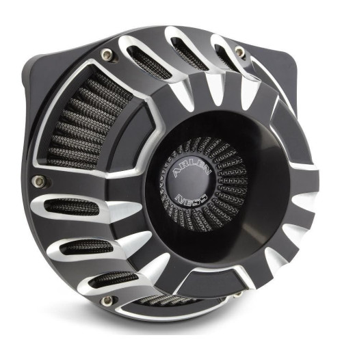 PartzBiz HD: 4408200-Arlen Ness Inverted Deep Cut Black Cut Stage 1 Air Cleaner Harley FLH FLH 08-15 | 18-927