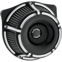 PartzBiz HD AN18-921 - Arlen Ness Inverted Slot Track Black Cut Stage 1 เครื่องฟอกอากาศ Harley FLH/T 08-15 | 18-921