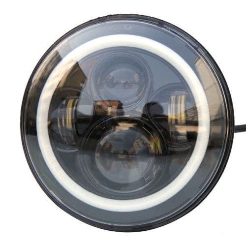 PartzBiz HD: 4408173-New 7" LED Projector Daymaker Style Black Halo Headlight Harley Touring Models