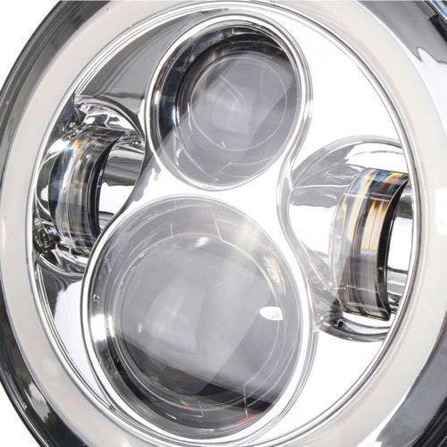 PartzBiz HD: 4408175-New 7" LED Projector Daymaker Style Chrome Halo Headlight Harley Touring Models PartzBiz HD: 4408175-New 7" LED Projector Daymaker Style Chrome Halo Headlight Harley Touring Models
