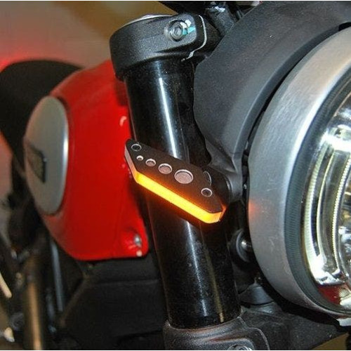 PartzBiz HD: 4408132-New Rage Cycles SCRAMBLER-FB Front Amber LED Turn Signals 15-18 Ducati Scrambler Best new upgrade replacement turn signals light indicator custom 578935