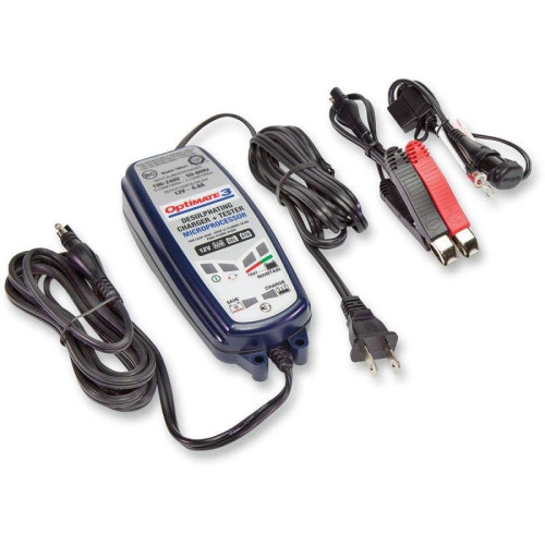 PartzBiz HD: 4408046-Tecmate Optimate 3 Global Battery Charger Desulfating Maintainer Tender 12 Volt