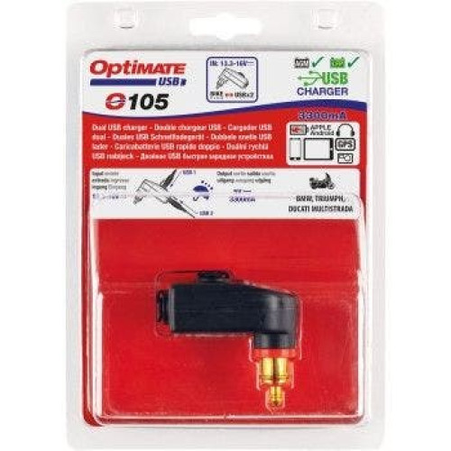 PartzBiz HD: 4408010-Optimate O-105V2 เครื่องชาร์จ USB 3.3 แอมป์แบบ Dual Output BMW Triumph Ducati Harley