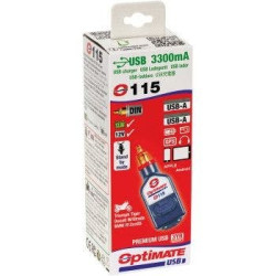 PartzBiz HD DS38070541 - Optimate O-115V2 เครื่องชาร์จ USB 3.3 แอมป์แบบ Dual Output BMW Triumph Ducati Harley