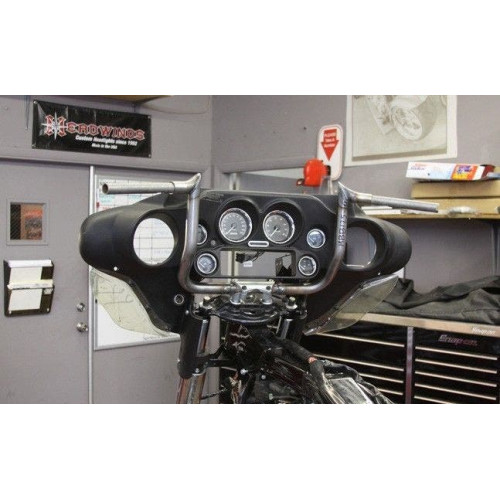 PartzBiz HD: 4407944-Paul Yaffe Bagger Nation 10" Chrome Monkey Bar Handlebar Kit Harley FLH ABS | MBB1.25C-10 Kit