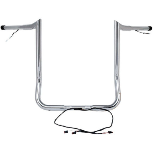 PartzBiz HD: 4407919-Paul Yaffe Bagger Nation Chrome Wired 12" Monkey Handlebars Harley Batwing 14-Up