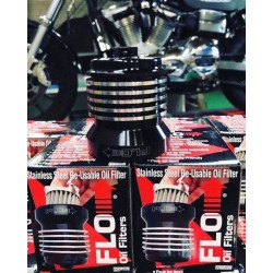 PartzBiz HD DS07120561 - PC Racing PCS4BC กรองน้ำมัน Black Cut Flo ใช้ซ้ำได้ 35 ไมครอน Harley & Custom