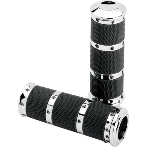 PartzBiz HD: 4407752-Performance Machine PM X-Large Chrome Contour Renthal Hand Grips Cable 84-17 | 0063-2010-CH PartzBiz HD: 4407752-Performance Machine PM X-Large Chrome Contour Renthal Hand Grips Cable 84-17 | 0063-2010-CH