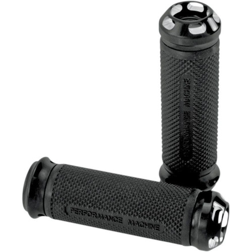 PartzBiz HD: 4407713-Performance Machine PM Black Contrast Apex Hand Grips Harley Cable Throttle | 0063-2043-BM PartzBiz HD: 4407713-Performance Machine PM Black Contrast Apex Hand Grips Harley Cable Throttle | 0063-2043-BM