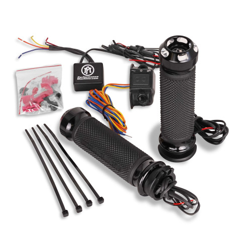 PartzBiz HD: 4407719-Performance Machine Apex Heated Grips คันเร่งสายคู่ตัดความคมชัด Harley 84-21