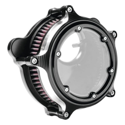 PartzBiz HD: 4407673-Performance Machine Black Cut Vision Series Air Cleaner Harley Dyna Softail 93-17