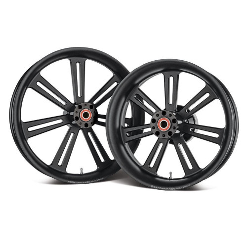 PartzBiz HD: 4407635-Performance Machine Black Sierra 21 Front & 18 Rear Wheels No ABS Dual Disc 08-Up PartzBiz HD: 4407635-Performance Machine Black Sierra 21 Front & 18 Rear Wheels No ABS Dual Disc 08-Up