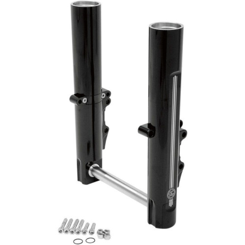 PartzBiz HD: 4407527-Performance Machine PM Black Contrast Dual Disc Lower Legs Sliders 00-07 FLH | Performance Machine