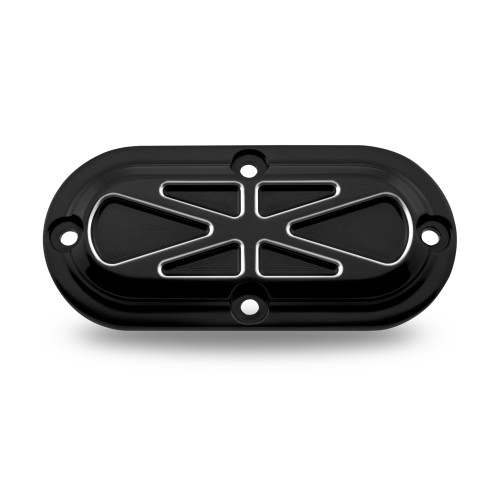 PartzBiz HD: 4407420-Performance Machine PM Black Contrast Cut Formula Inspection Cover Harley 84-06 | 0177-2054-BM