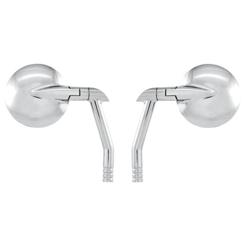 PartzBiz HD: 4407360-Performance Machine PM Chrome Vision Round Handlebar Mirrors Pair Harley & Metric 0064-2035-CH X2