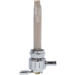 PartzBiz HD DSDS390251 - Pingel 4311-CG Power Flo Grooved Chrome รอบ 90 องศา หลัง 22mm Petcock Harley | 4311-ซีจี