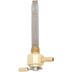 PartzBiz HD DS07050093 - Pingel 6211-BR Power Flo Old School ทองเหลือง RND 180 องศาขาเข้า NPT Petcock Harley | 6211-บีอาร์