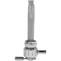 PartzBiz HD DSDS390261 - Pingel 6311-CG Power Flo Grooved Chrome HEX 180 องศาเข้าด้านใน 22mm Petcock Harley | 6311-ซีจี