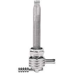 PartzBiz HD DSDS390509 - Pingel 6311-CHF Power Flo Finned Chrome HEX 180 องศาด้านใน 22mm Petcock Harley | 6311-CHF