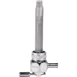 PartzBiz HD DSDS390510 - Pingel 6311-CHO Power Flo Oval Chrome HEX 180 องศาเข้าด้านใน 22mm Petcock Harley | 6311-ชอ